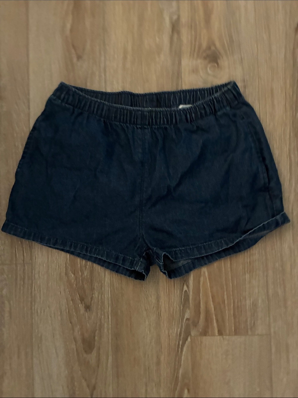 twik Dark Blue Elastic Waist Denim Shorts